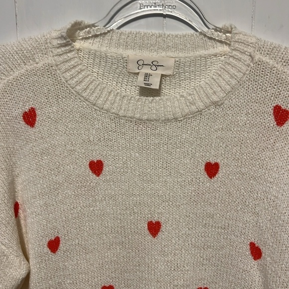 Sweet heart crewneck sweater creamy lightweight womens size small - Picture 3 of 8
